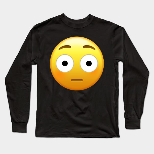 Flushed Face Emoji | Pop Art Long Sleeve T-Shirt by williamcuccio